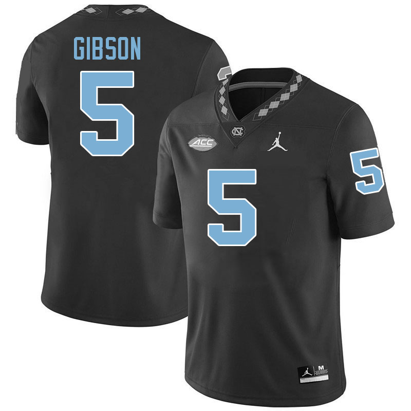 #5 Gavin Gibson North Carolina Tar Heels College Football Jersey Stitched-Black